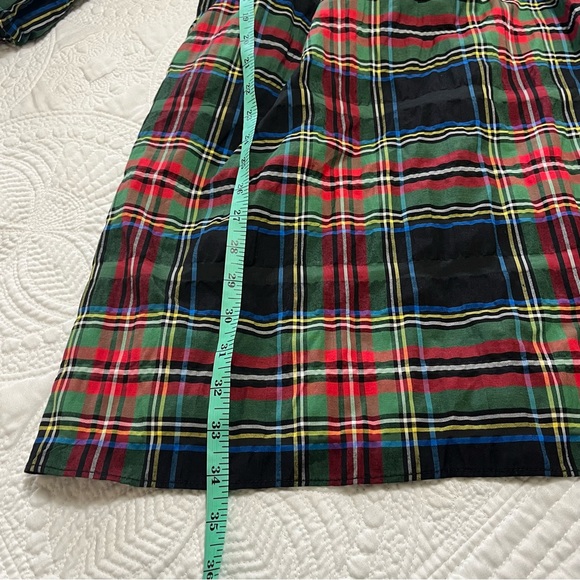 J CREW Puffed Sleeve Plaid Mini Dress Stewart Tartan Pockets Holiday Size 8 - Picture 10 of 14